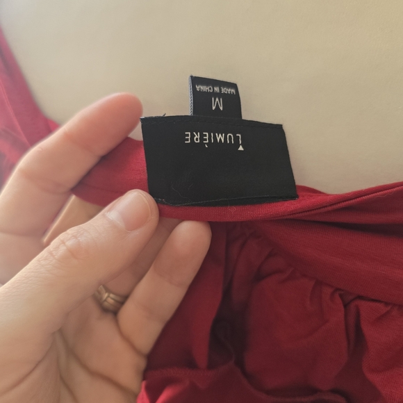 Lumiere Red Ruffle Off-Shoulder Blouse - Picture 7 of 7